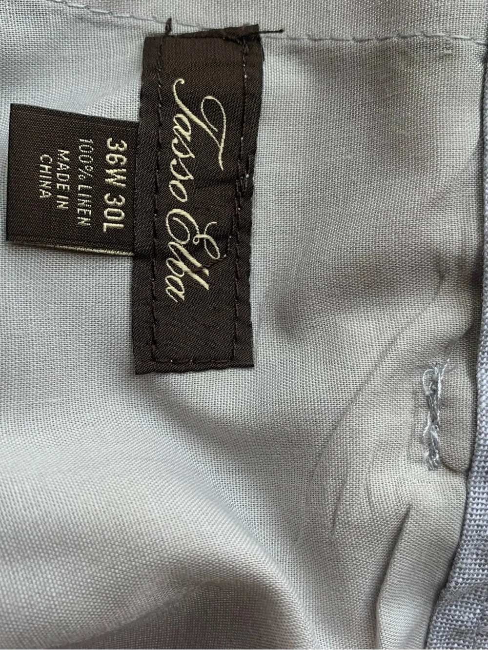 Tasso Elba Men's 100% Linen coastal beachy Pants Bluish grey Size Large 36/30
